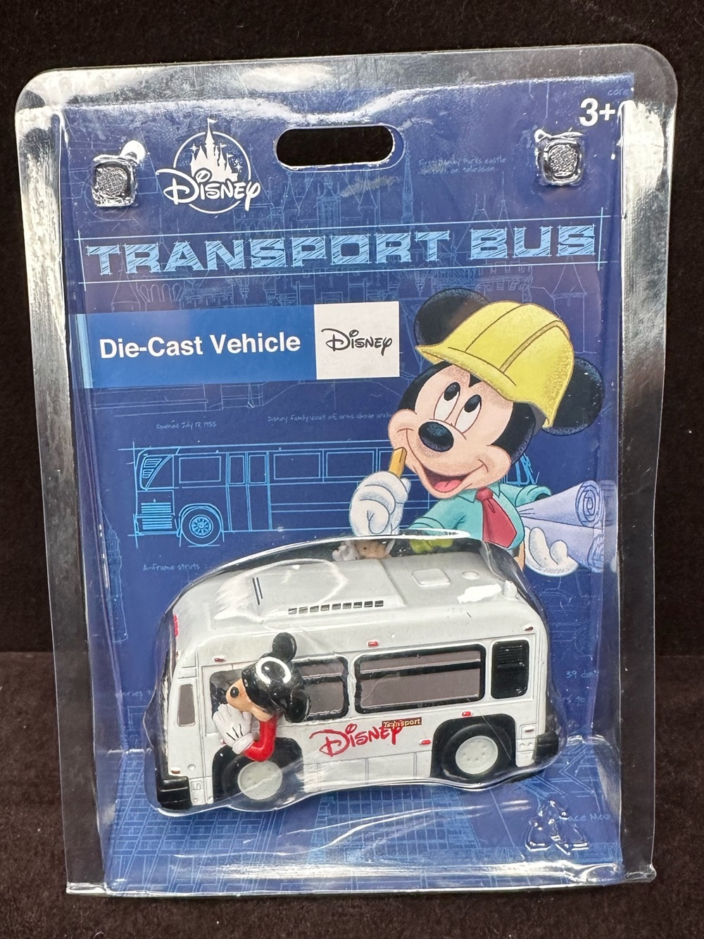 Disney Parks Theme Park Collection Die-Cast Transport Bus Mickey & Goofy NIP